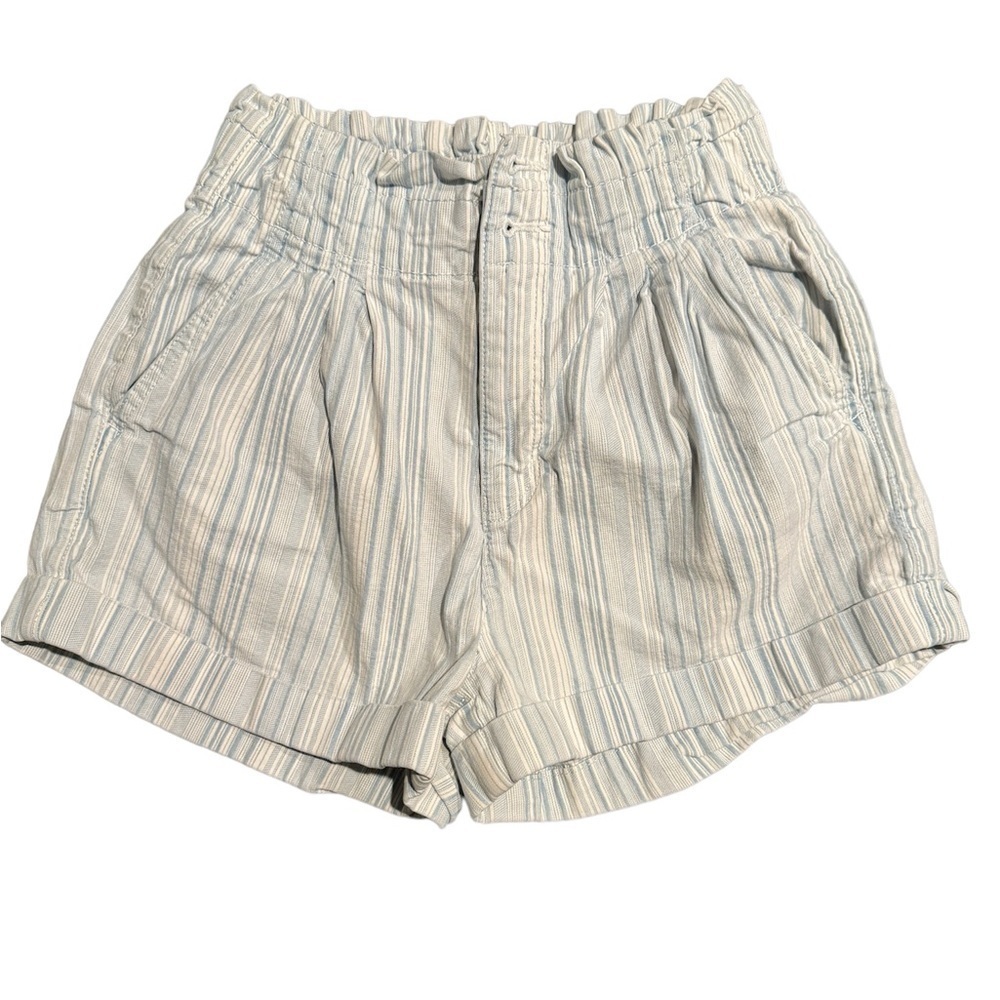 American Eagle Shorts High Waist Denim Blue & White Striped Women’s size 2